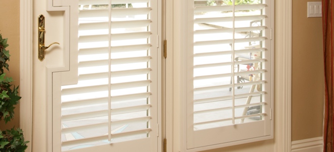 French door shutters with cutout